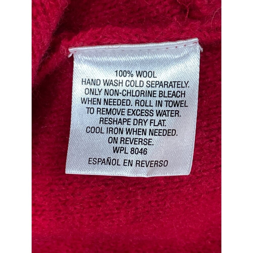 JM Collection Red Wool Cardigan Sweater Womens XL Button Up Mandarin Collar - Picture 6 of 6